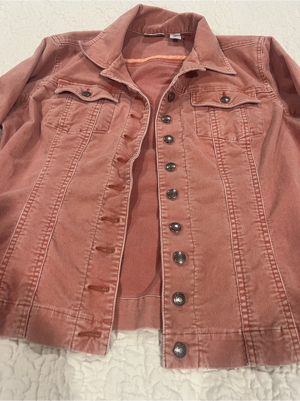Chico's Dusty Rose Corduroy Jacket - Button Front - Picture 7 of 7